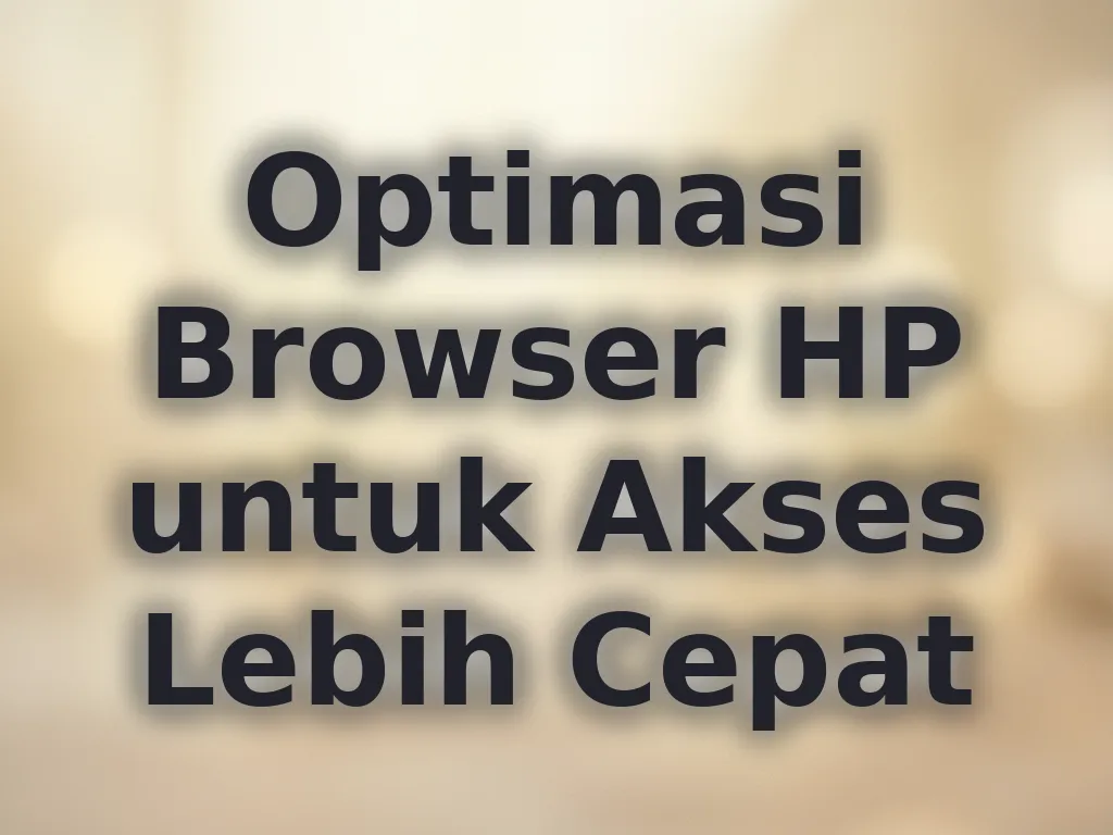 Optimasi Browser HP untuk Akses Lebih Cepat